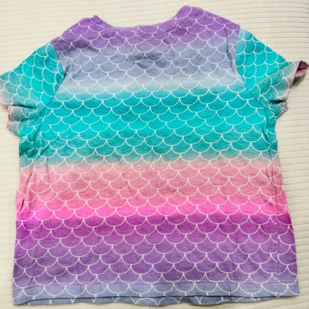 Colorful Mermaid Scale Kids Shirt 2T GUC